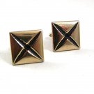 Vintage Silvertone Black X Cufflinks By SWANK 12417