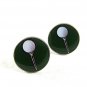 Silvertone Black White Golf Ball Tee Cufflinks 101017