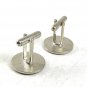 Silvertone Black White Golf Ball Tee Cufflinks 101017