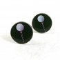 Silvertone Black White Golf Ball Tee Cufflinks 101017
