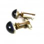 Art Deco 2 Tone Silvertone Goldtone Blue Cufflinks by ANSON 101615
