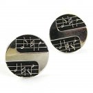 1950's Musical Notes Silvertone & Black Cufflinks 33017