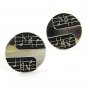 1950's Musical Notes Silvertone & Black Cufflinks 33017