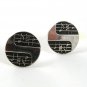 1950's Musical Notes Silvertone & Black Cufflinks 33017