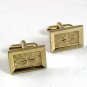 Vintage Goldtone Dress Cufflnks By D w Fleur de Lis In Middle 91417
