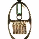 Southwest Silver Tone & Blue Dangley Pendant by AVON 111615
