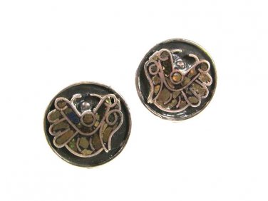 Mexican Taxco Sterling Silver Screw Back Earrings By JOSE ANTON 51916