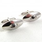 Vintage Silvertone & Black Cufflinks By SWANK 82217