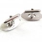 Vintage Silvertone & Black Cufflinks By SWANK 82217