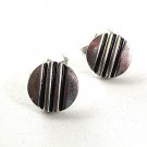 Vintage Silvertone & Black Cufflinks By SWANK 82817