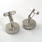Vintage Silvertone & Black Cufflinks By SWANK 82817