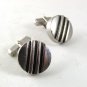 Vintage Silvertone & Black Cufflinks By SWANK 82817