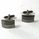 Silver Tone Black Dress Up Cufflinks 7116b