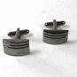 Silver Tone Black Dress Up Cufflinks 7116b