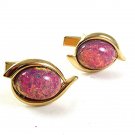 1970's Dressy Gold Tone & Opalescent Cufflinks 2117