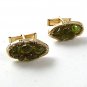 Vintage Gold Tone & Green Cufflinks 1217b