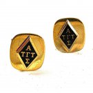Vintage Gold Tone & Black Fraternity Cufflnks 91516