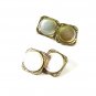 Silvertone Mother Pearl Cufflinks By HAS SMALL MARK SEE PHOTOS 42616