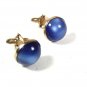 1950's - 1960's Silver Tone & Blue Cufflinks 7116