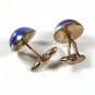 1950's - 1960's Silver Tone & Blue Cufflinks 7116