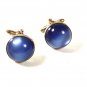 1950's - 1960's Silver Tone & Blue Cufflinks 7116