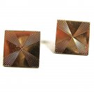 Vintage 1970's Goldtone Square Dress Cufflinks By SWANK 10417