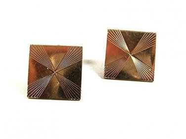 Vintage 1970's Goldtone Square Dress Cufflinks By SWANK 10417