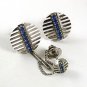 Vintage Silvertone & Blue Cufflnks & Tie Tac 91817