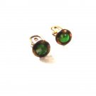 Art Deco Gold Tone & Green Cufflinks "20th Century" "The King" 11116