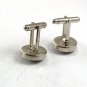 Silvertone Light Blue Cloth Cufflinks 101217
