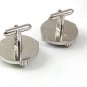 1970's Silvertone White & Blue Minstrel Cufflinks 61617