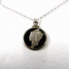 Cut Out Mercury Dime Lady Pendant & Sterling Silver 18" Chain Unbranded 11515