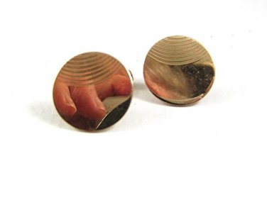 Vintage Round Goldtone Cufflinks By SWANK 12417