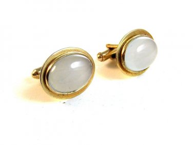 Vintage Gold Tone & Quartz Cufflinks