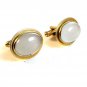 Vintage Gold Tone & Quartz Cufflinks