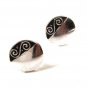 Vintage Silver Tone & Black Cufflinks By ANSON PAT PEND 51916