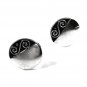 Vintage Silver Tone & Black Cufflinks By ANSON PAT PEND 51916