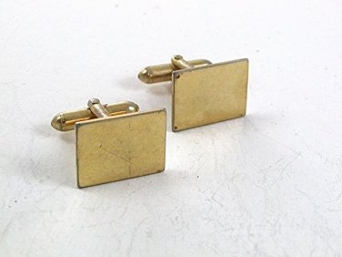 1960's Classy Gold Tone Monogrammable Cufflinks By SWANK 12617