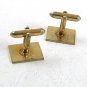 1960's Classy Gold Tone Monogrammable Cufflinks By SWANK 12617