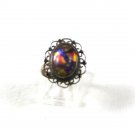 Guad. Mexico Sterling Silver Faux Fire Opal Ring Sz 5 1/2 By ARG 53116