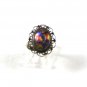 Guad. Mexico Sterling Silver Faux Fire Opal Ring Sz 5 1/2 By ARG 53116