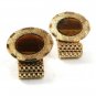 1970'S Goldtone & Tiger Eye Wrap Around Cufflinks 4317