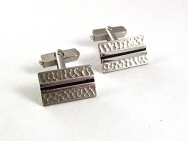 Vintage Silvertone & Dress Sharp Dress Cufflinks By SWANK 91317