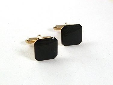 Goldtone & Black Dress Cufflinks By SWANK 5317