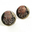 Vintage Initials / Letters Silvertone Cufflinks 91317