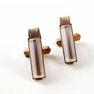 Vintage Gold Tone & White Glass Cufflinks 9116