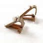 Vintage Gold Tone & White Glass Cufflinks 9116