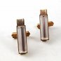 Vintage Gold Tone & White Glass Cufflinks 9116