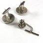 Silvertone & Black Cufflinks & Tie Tac Unbranded 4716