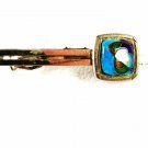 Silvertone & Dichroic Glass Tie Clasp Unbranded 3616
